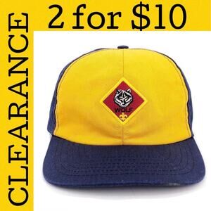 🟡 90s Boy Scouts Wolf patch uniform hat 1990s vintage
